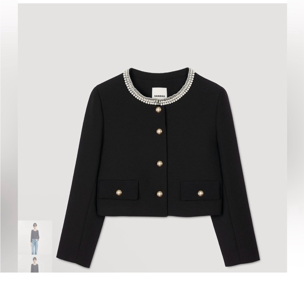 Sandro Black Blazer/ Tailored Suit Jacket 
Size 36 (US small)
